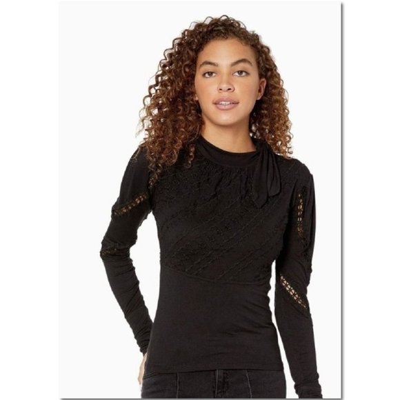 Free People Tops - Free People NWT Black Long Sleeve Jersey Top Size Small
